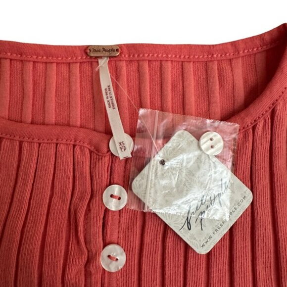 NWT Free People Tilly Long Sleeve Cardi in Coral - Size XS - Picture 7 of 10